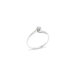 Anel Solit�rio Torcido em Ouro 18 Kilates - 20544